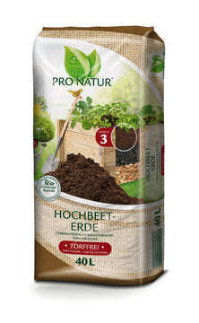 Pro Natur Hochbeet-Erde 40 l, torffrei, Grünstempel BIO