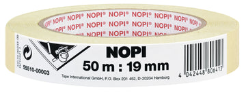 Tesa NOPI Malerflachkrepp, Abdeckband Papier, 19 mm x 50 m