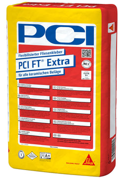 PCI FT-Extra Fliesenkleber zementgrau, für Innen & Außen, 25-kg-Sack