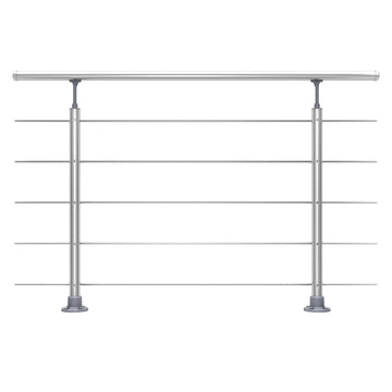 Dolle Prova PS 010 Geländerset Bodenmontage Handlauf Aluminium/Edelstahl, 1,5 m