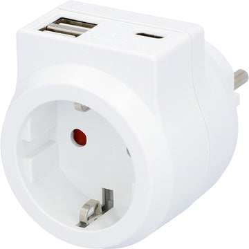 INTER-UNION Zwischenstecker USB A+C 3,4A, weiß, 30917