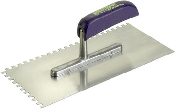CONNEX Zahnglättekelle mit Holzgriff – Rechteckzahn, 280 x 130 mm
