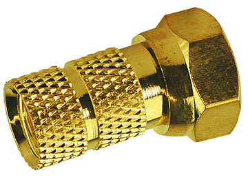 SCHWAIGER F-Aufdrehstecker für Koaxialkabel bis 6,5 mm, gold, 2er