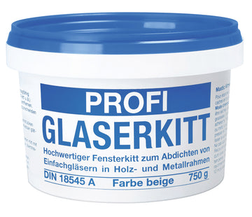 Rühl Profi-Glaserkitt, Spachtelmasse, beige, 750 g, innen & außen