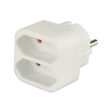 UNITEC Euro-Adapter weiß, 2-fach mit 2 A Ausgang