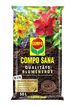 COMPO SANA Blumenerde 50 l, Qualitäts-Universalerde für Zimmer-, Balkon- und Gartenpflanzen