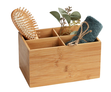 WENKO Terra Badbox mit 4 Fächern Bambus natur, Aufbewahrung
