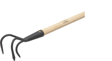 MEISTER Grubber mit Stiel schwarz, 3 Zinken