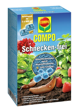 COMPO Schnecken-frei Vergrämungsmittel Granulat, für Außen, 2x200 g