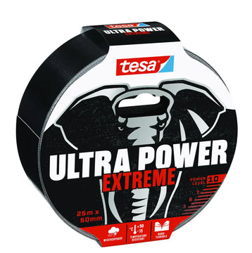 Tesa Ultra Power Extreme schwarzes Gewebeband, 50 mm x 25 m