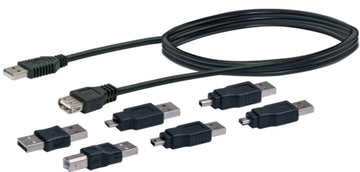 SCHWAIGER USB 2.0 Universal Anschluss-Set, schwarz, 1,5 m