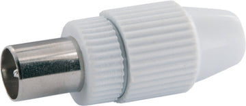 SCHWAIGER Koax-Stecker quickFIX IEC 1 Stück weiß, Innenleiter steckbar