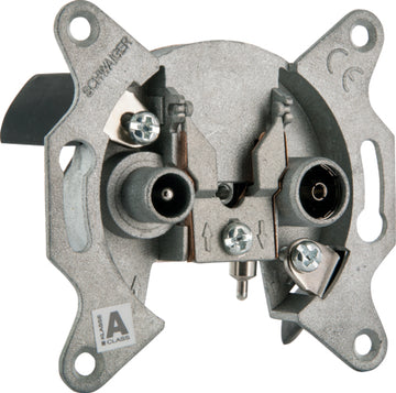Schwaiger Antennendose Koax. Anschlussdose, silber, Unterputz