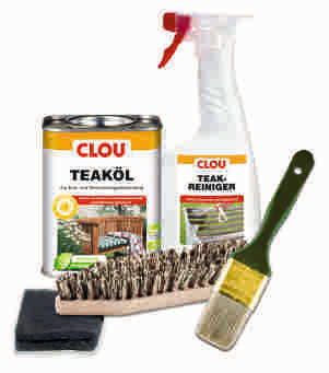 CLOU Teakholz-Pflegeset zur Reinigung & Pflege für Teakholz
