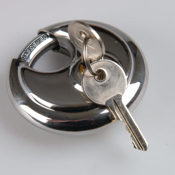 UNITEC Diskusschloss/Vorhängeschloss Bügelschloss, silber, 185 x 120 x 20 mm