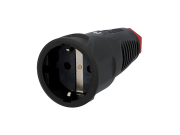 UNITEC Schutzkontakt-Kupplung schwarz (Vollgummi), 250 V / 16 A
