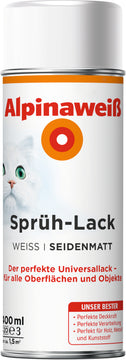 Alpinaweiß Spray-Lack seidenmatt, weiß, für Innen, 400 ml