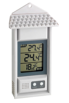 TFA digitales Min-Max-Thermometer, wetterfest, weiß (Batteriebetrieb)