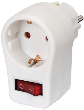 brennenstuhl Adapterstecker Schutzkontakt weiß, mit Schalter