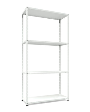 TKT Schraubregal Metall weiß, 150x75x30 cm mit 4 Metallböden