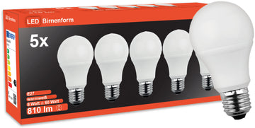 BLULAXA LED-Lampe SMD 5er A60 E27 8 W – warmweiß/weiß