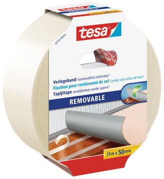 tesa Verlegeband rückstandsfrei entfernbar 25 m x 50 mm, weiß
