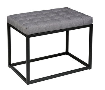 WENKO Amandola Bank mit Polster aus Metall, schwarz/grau (60 x 45 cm)
