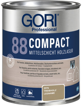 Gori 88 Compactlasur treibholz, Außen-Holzlasur seidenglänzend, 0,75 l