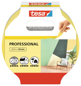 TESA Malerband Professional Abdeckband Papier, 25 mm x 25 m (Innen)