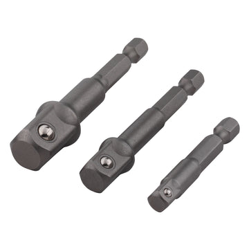 Wolfcraft Stecknuss-Adapter-Set mit 6-Kant Schaft für 1/4–1/2“, S2 Stahl