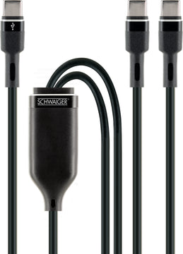 CONNECT Split-Ladekabel USB-C auf USB-C, 1,5 m
