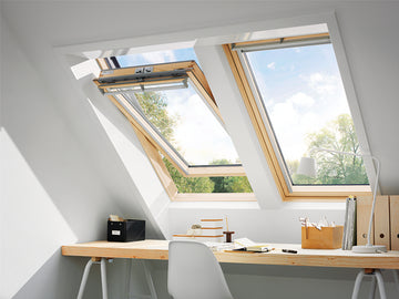VELUX GGL Schwingfenster klar lackiert THERMO mit Aluminium-Abdeckung, 78x118 cm
