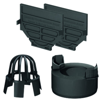 ACO Self Hexaline 2.0 Zubehörset schwarz, 2x Kombistirnwand, Laubfang & Ablauf