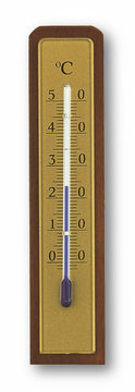 TFA Zimmerthermometer aus Nussbaumholz, analog, Innen, Breite 31 mm