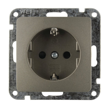UNITEC MONACO Steckdose (Schutzkontakt, Schuko) platin, Unterputz