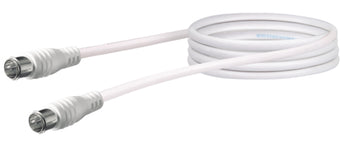 SCHWAIGER SAT Verbindungskabel weiß, F-Quick-Stecker, 1,5 m, 2-fach geschirmt