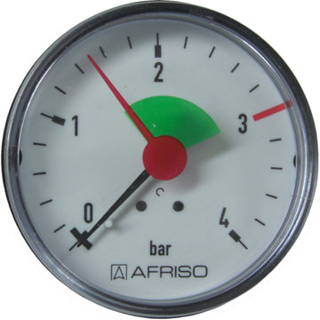 Leysser Heizungsmanometer 3/8, 4 bar, unten im Sattel