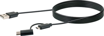 Schwaiger USB 3.1 Adapterkabel, schwarz, USB 3.1 C zu USB 2.0 Micro-B