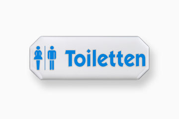 CONMETALL Hinweisschild 3D „Toiletten“ (Karton mit 10 Stk.)
