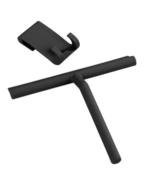WENKO Mola Badezimmerwischer Silikon, Edelstahl/Kunststoff schwarz, 245 x 210 mm