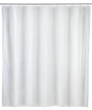 WENKO Anti-Schimmel Uni Duschvorhang aus Polyester, weiß