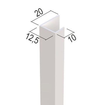 Protektorwerk Einfassprofil TB 3741, 12,5 mm, weiß (PVC)