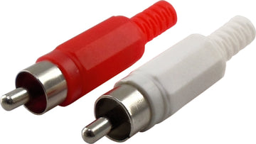 Schwaiger Cinchstecker Set weiß/rot, 2 Stück
