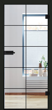 Kunex Loft 2 Innentür Schiebeglastür ESG-Satinato schwarz, 950×2015 mm