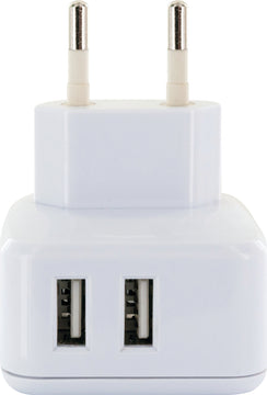 Schwaiger Ladeadapter 12V mit 2xUSB 2,4A weißer Steckdosenadapter