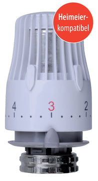sanicomfort Thermostatkopf 6–28 °C M30x1,5, weiß mit Clips
