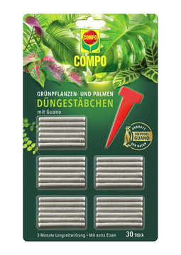 COMPO Grünpflanzen- und Palmen Düngestäbchen mit Guano 30 Stk außen