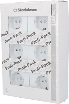 UNITEC Steckdosen Profi-P Sao Paulo Serie 902, ultraweiß, 6x Schuko