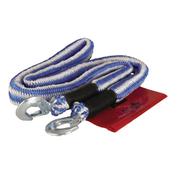 UNITEC Abschleppseil Superstretch, blau/weiß, 2500 kg, 2 Karabiner