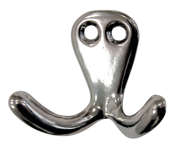 HSI Handtuchhaken aus Aluminium, polierte Oberfläche, Doppelhaken